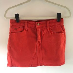 Joe’s jeans red denim mini skirt